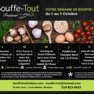 Semaine de Bouffe 5 au 9 Octobre 1 ADULTE