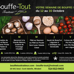Semaine de Bouffe 12 au 16 Octobre 1 ADULTE